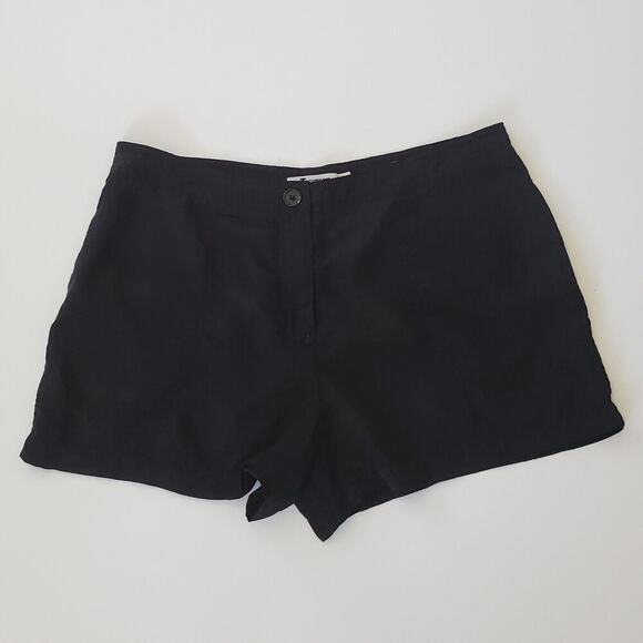 T Alexander Wang Shorts Black Cupro Blend High Rise Classic Designer Preppy - Picture 1 of 11